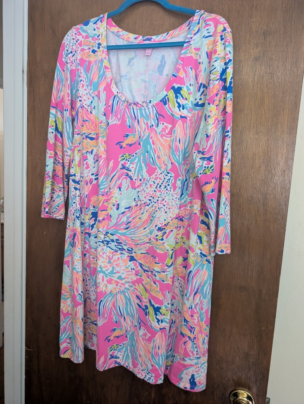Lilly Pulitzer Tiki Pink Sunken Treasure Devon Dress Women's XL